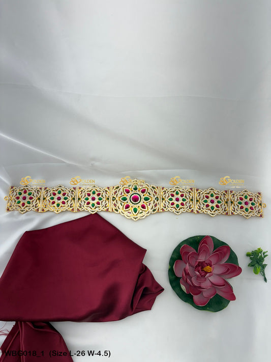 Stone Vaddanam For Deity Goldencollections Size: 26 x 4.5, Color: Multi, Style: Stone Waist Belt Image 1