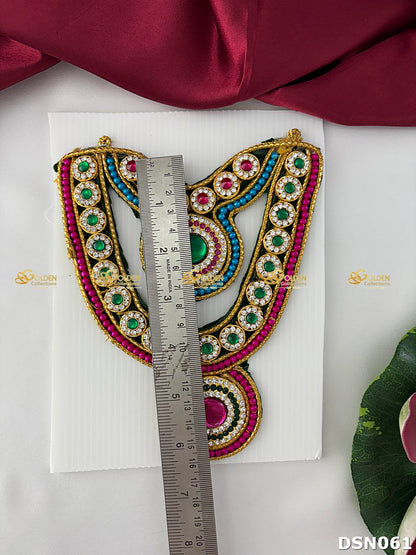 Deity 2 Step Short Haram / Short Necklace DSN061 deity short haram measurement photo showing ruler size reference