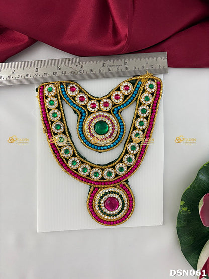 Deity 2 Step Short Haram / Short Necklace DSN061 deity short haram measurement photo showing ruler size reference