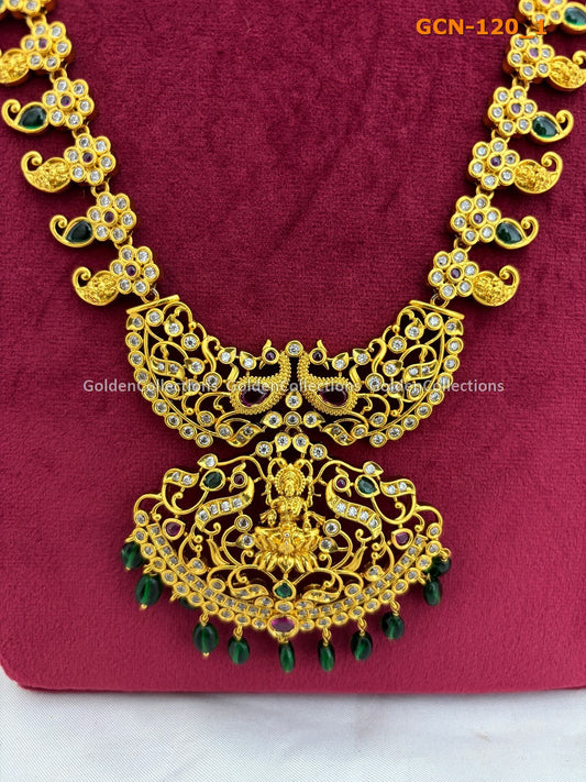 Temple Jewellery Necklace : One Gram Gold Haram Necklace GoldenCollections 2