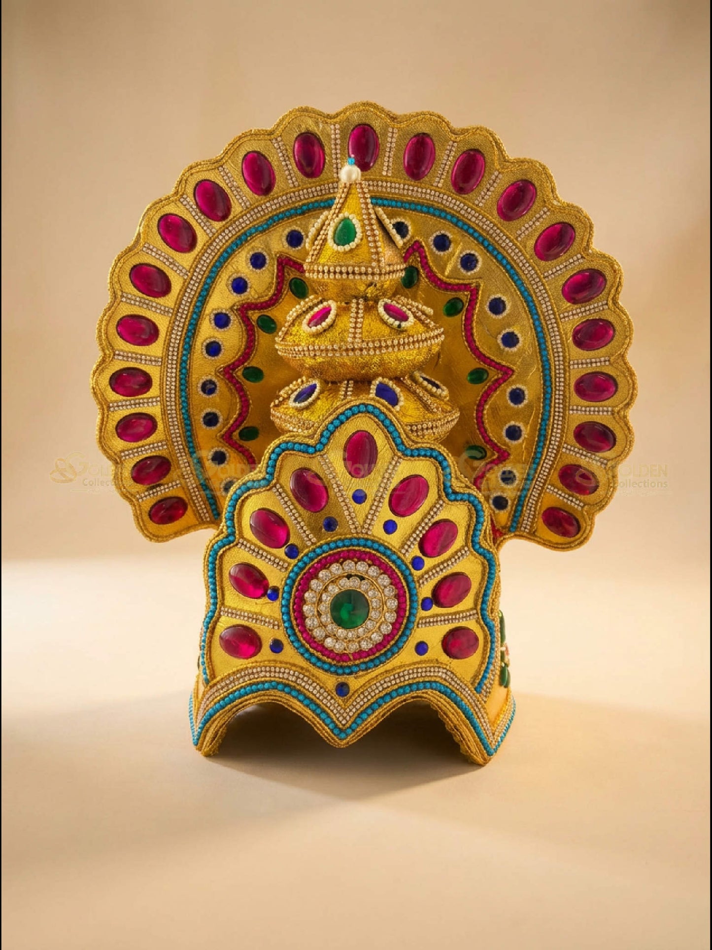 Bharatanatyam Temple Style Drama Crown BDC-034 for Bharatanatyam and Kuchipudi dance