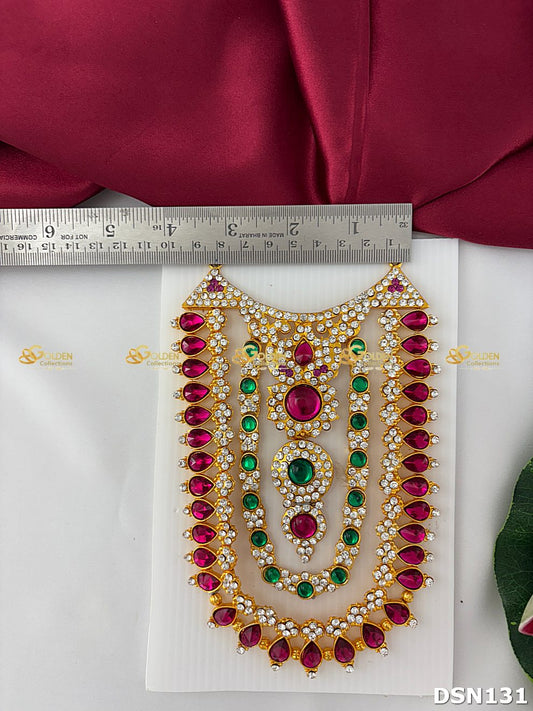 Amman / Ammavaru Stone Chest Necklace DSN131 for Venkateshwara and goddess idol chest alankaram image 1