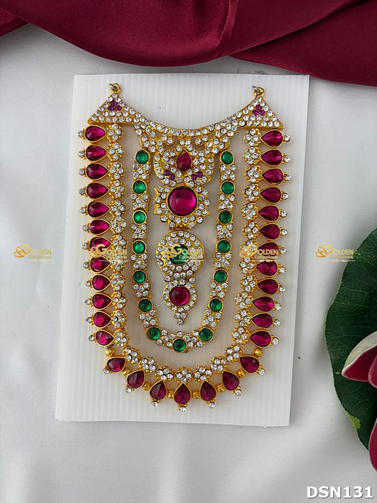 Amman / Ammavaru Stone Chest Necklace DSN131 for Venkateshwara and goddess idol chest alankaram image 2