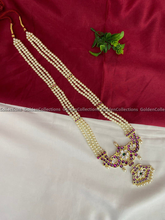 Traditional Kemp Jewelry Long Necklaces For Bharatanatyam  Color: Kemp Style: Kemp Short Necklace  Image 2
