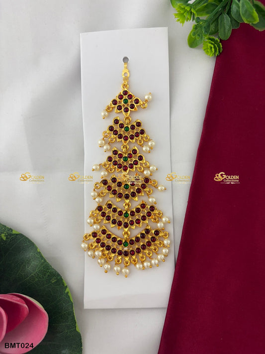 Traditional Maang Tika Bharatanatyam Dance Jewelry , Color: Multi, Style: Mang Tika Image 1