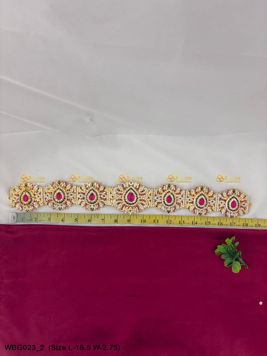 Deity Vaddanam Waist Belt with Stone Work WBG-023 Waist Belts deity alankaram image 2