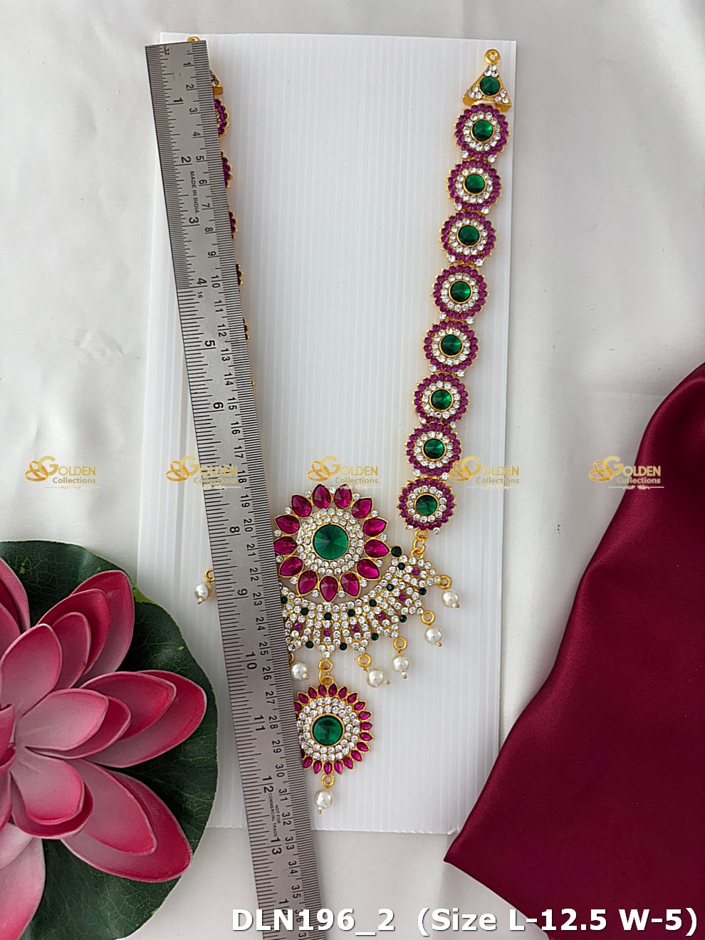 Triple Layered Necklace With Deity Charms Goldencollections_2