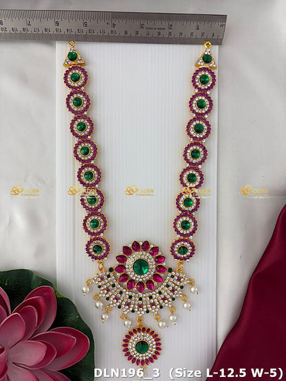 Triple Layered Necklace With Deity Charms Goldencollections_3
