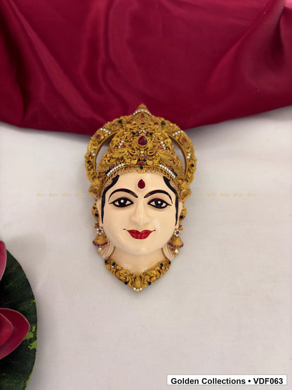 Additional view of Varalakshmi Ammavaru Goddess Face Mugham with Rounded Crown for 6 Inches Varalakshmi or Ammavaru alankaram setup