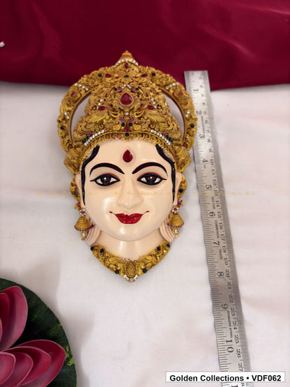 Product photo of Varalakshmi Ammavaru Goddess Face Mugham with Rounded Crown for 8 Inches Varalakshmi or Ammavaru alankaram setup