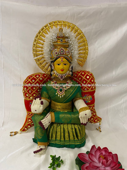 Designer Goddess Varalakshmi Idol - Green