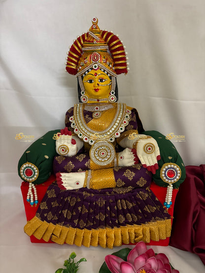 Significance of Varalakshmi Idol in Maroon Saree VVD-107