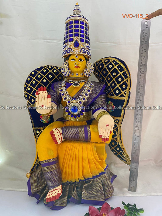 Varalakshmi Amman Idol Full Set 27 in Blue & Yellow VVD115 for Varalakshmi Vratham pooja image 2