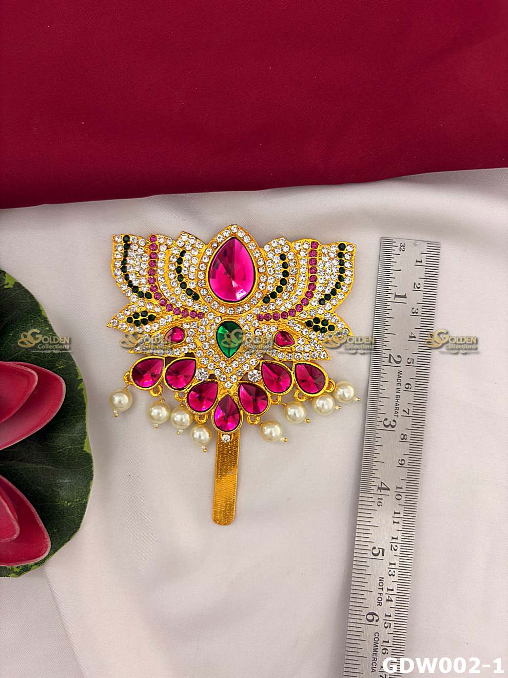 Varalakshmi Lotus Alankaram for Idol Decoration – Premium Stone Lotus Available in 4 Sizes GDW002