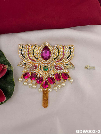 Varalakshmi Lotus Alankaram for Idol Decoration – Premium Stone Lotus Available in 4 Sizes GDW002