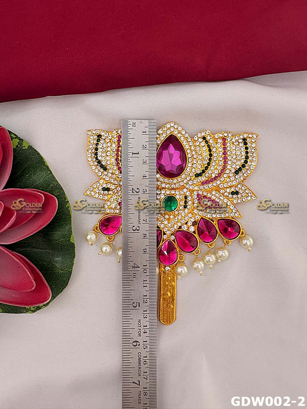 Varalakshmi Lotus Alankaram for Idol Decoration – Premium Stone Lotus Available in 4 Sizes GDW002