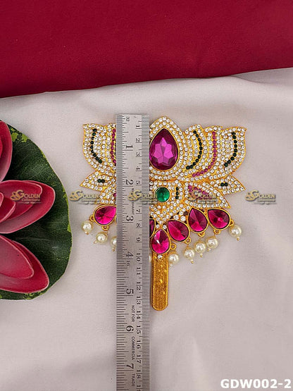 Varalakshmi Lotus Alankaram for Idol Decoration – Premium Stone Lotus Available in 4 Sizes GDW002