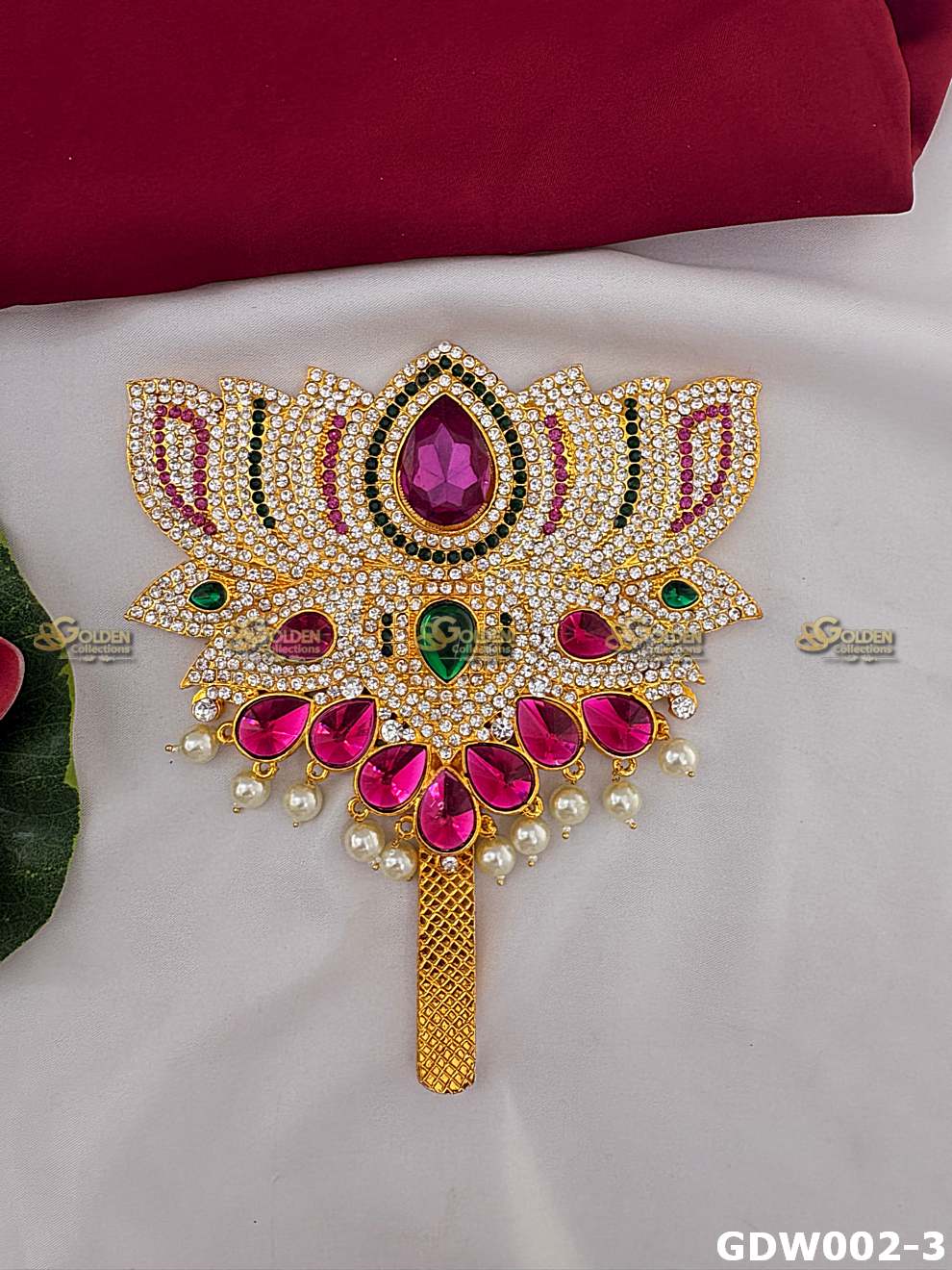 Varalakshmi Lotus Alankaram for Idol Decoration – Premium Stone Lotus Available in 4 Sizes GDW002