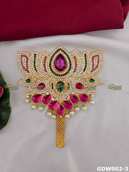 Varalakshmi Lotus Alankaram for Idol Decoration – Premium Stone Lotus Available in 4 Sizes GDW002