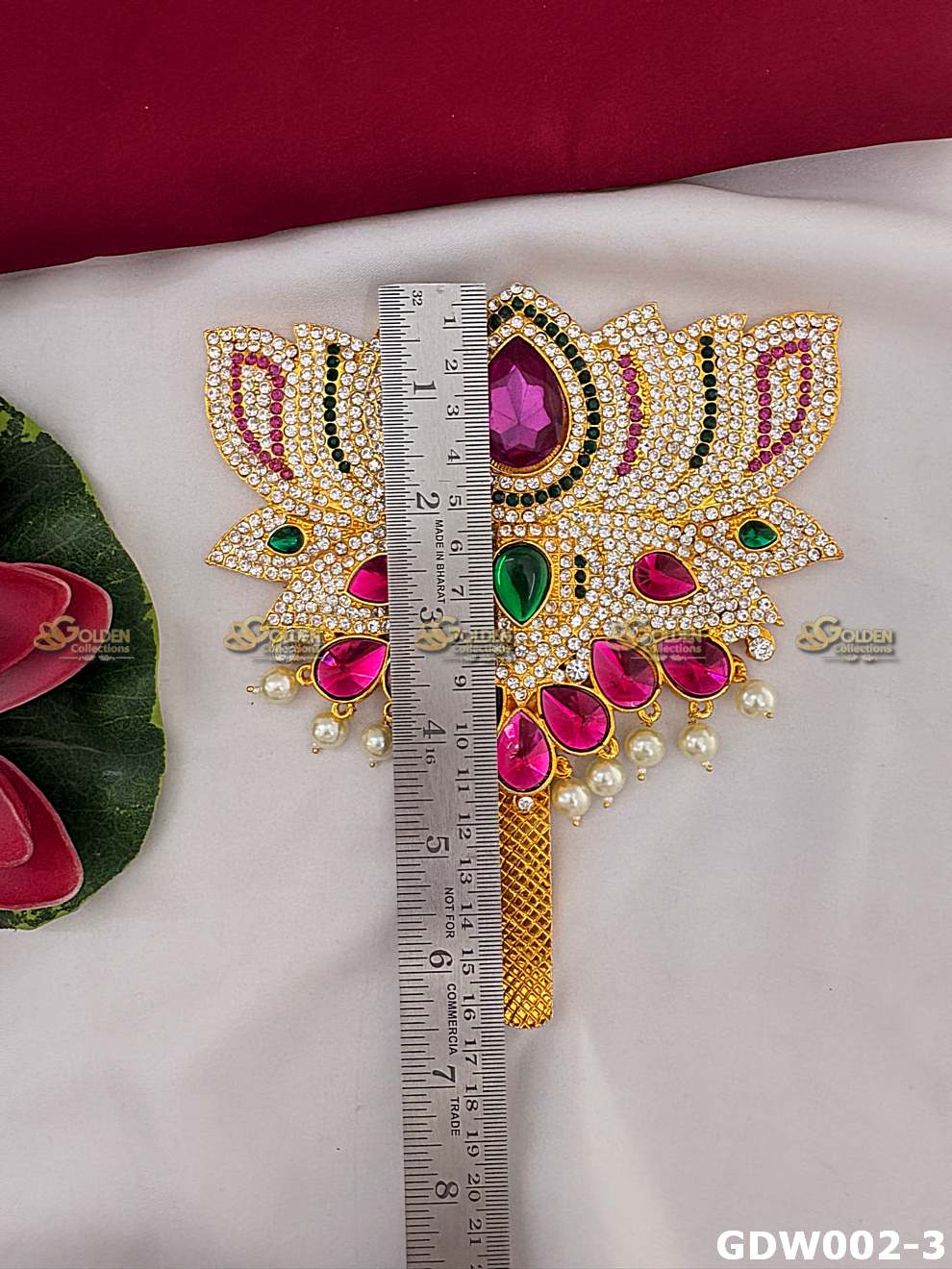 Varalakshmi Lotus Alankaram for Idol Decoration – Premium Stone Lotus Available in 4 Sizes GDW002