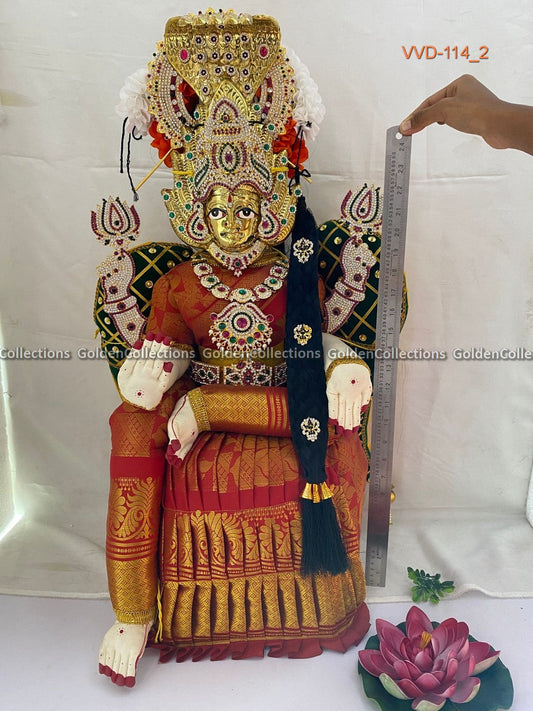 Varalakshmi Amman Idol Full Set 32 in Red VVD114 for Varalakshmi Vratham pooja image 2