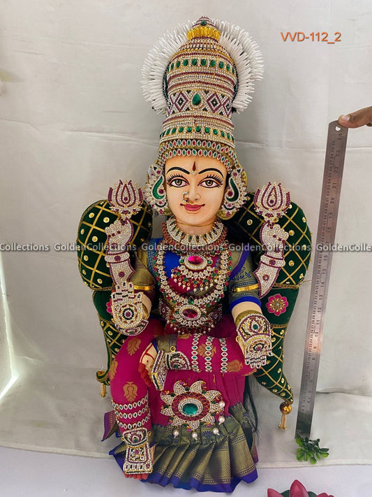 Varalakshmi Amman Idol Full Set 32 in Pink & Blue VVD112 for Varalakshmi Vratham pooja image 2