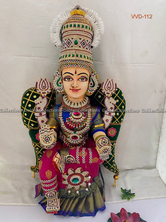 Varalakshmi Amman Idol Full Set 32 in Pink & Blue VVD112 for Varalakshmi Vratham pooja image 1