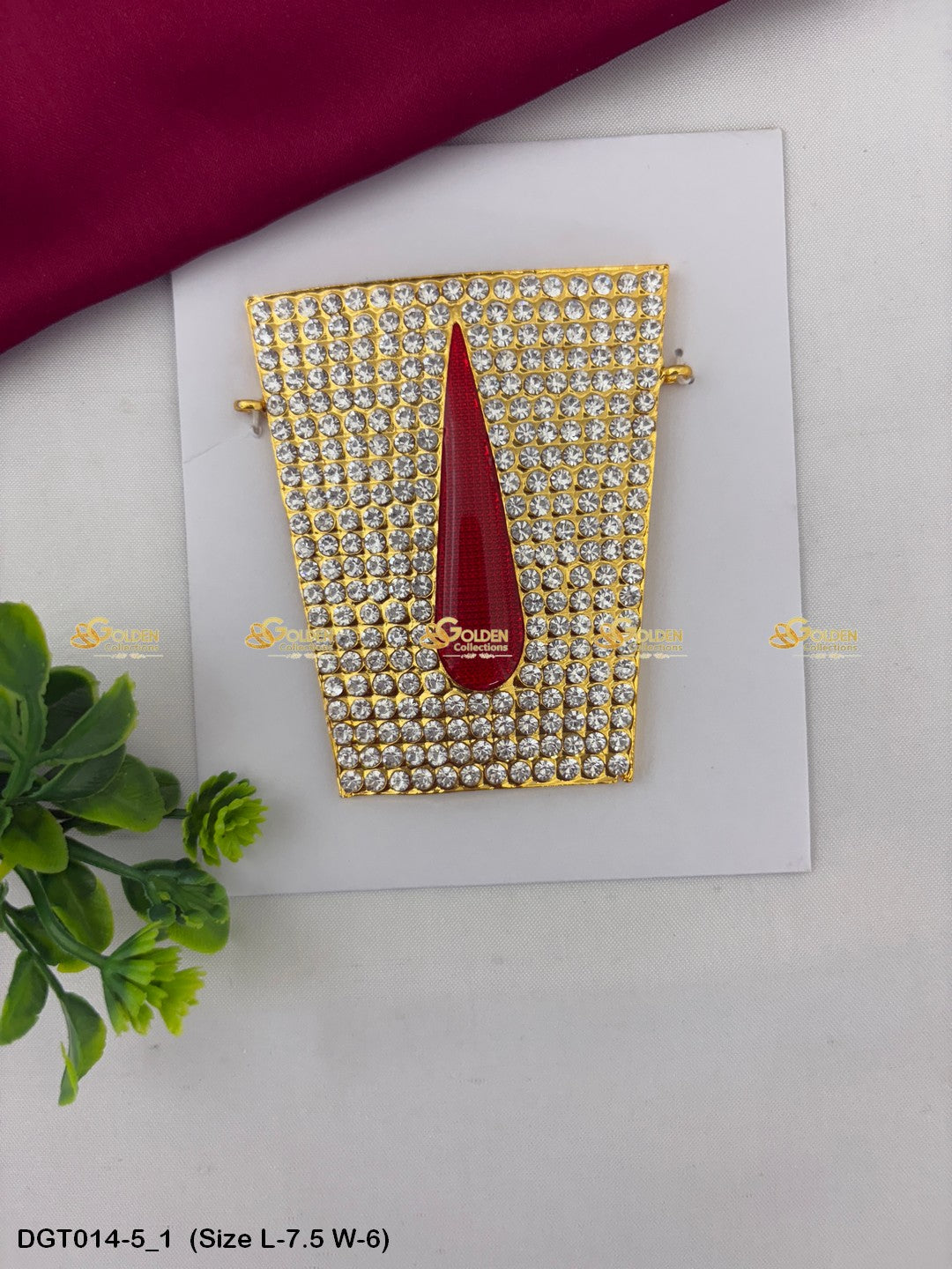 Balaji Vishnu Namam Thiruman Tilak with Stone Work DGT-014 Bindi / Tilak deity alankaram image 16