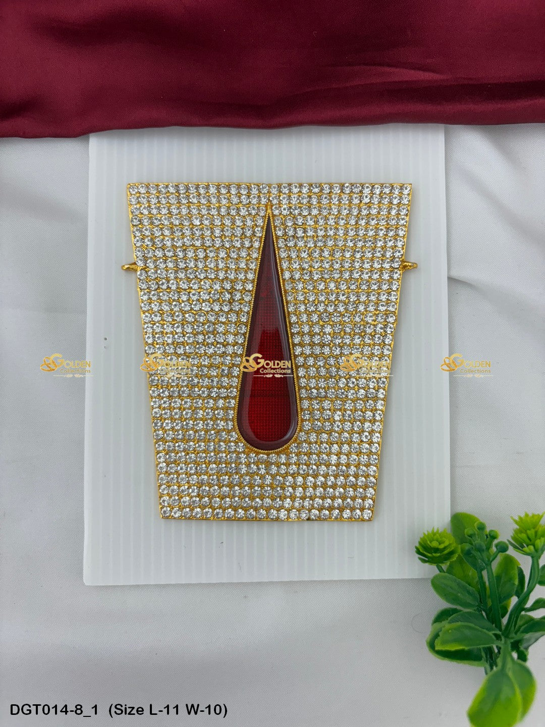 Balaji Vishnu Namam Thiruman Tilak with Stone Work DGT-014 Bindi / Tilak deity alankaram image 25