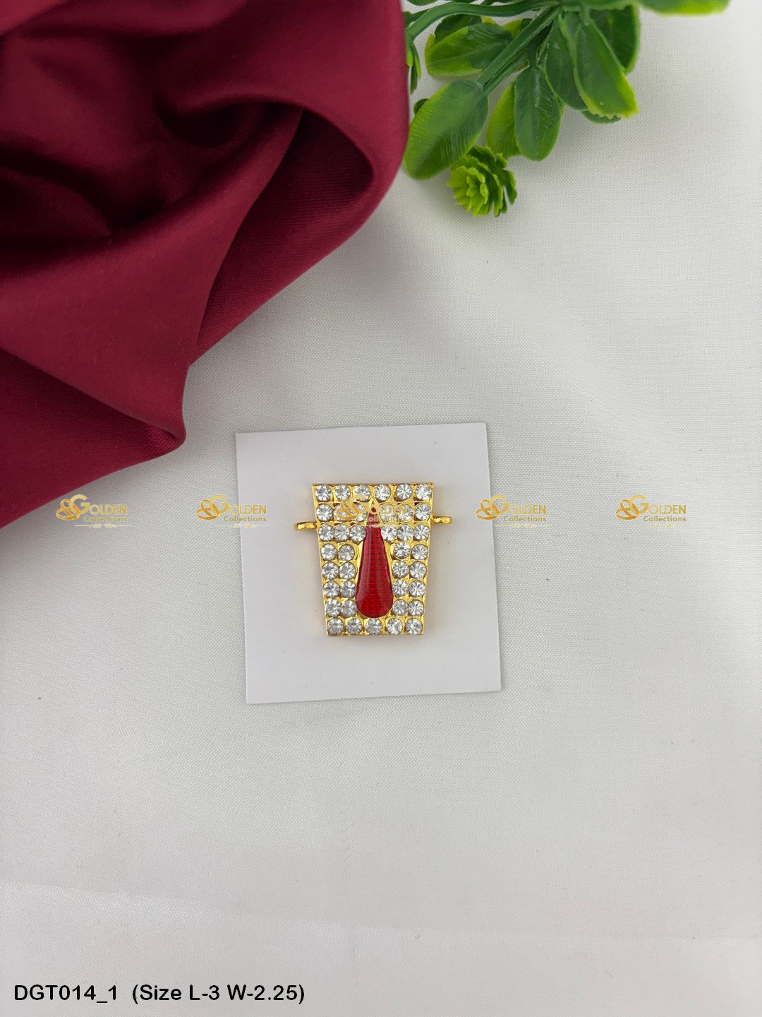 Balaji Vishnu Namam Thiruman Tilak with Stone Work DGT-014 Bindi / Tilak deity alankaram image 1