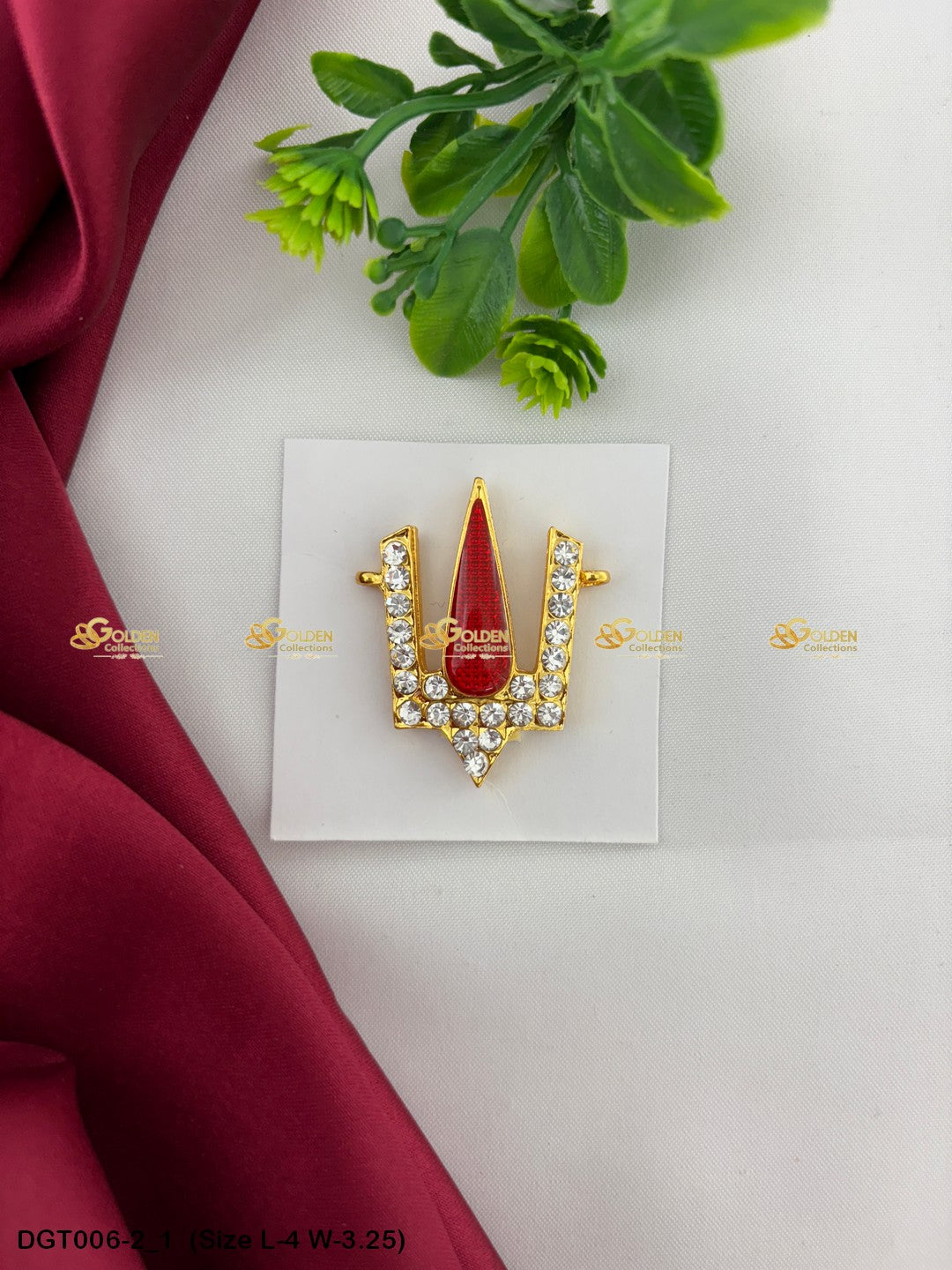 Balaji Vishnu Namam Thiruman Tilak with Stone Work DGT-006 Bindi / Tilak deity alankaram image 7