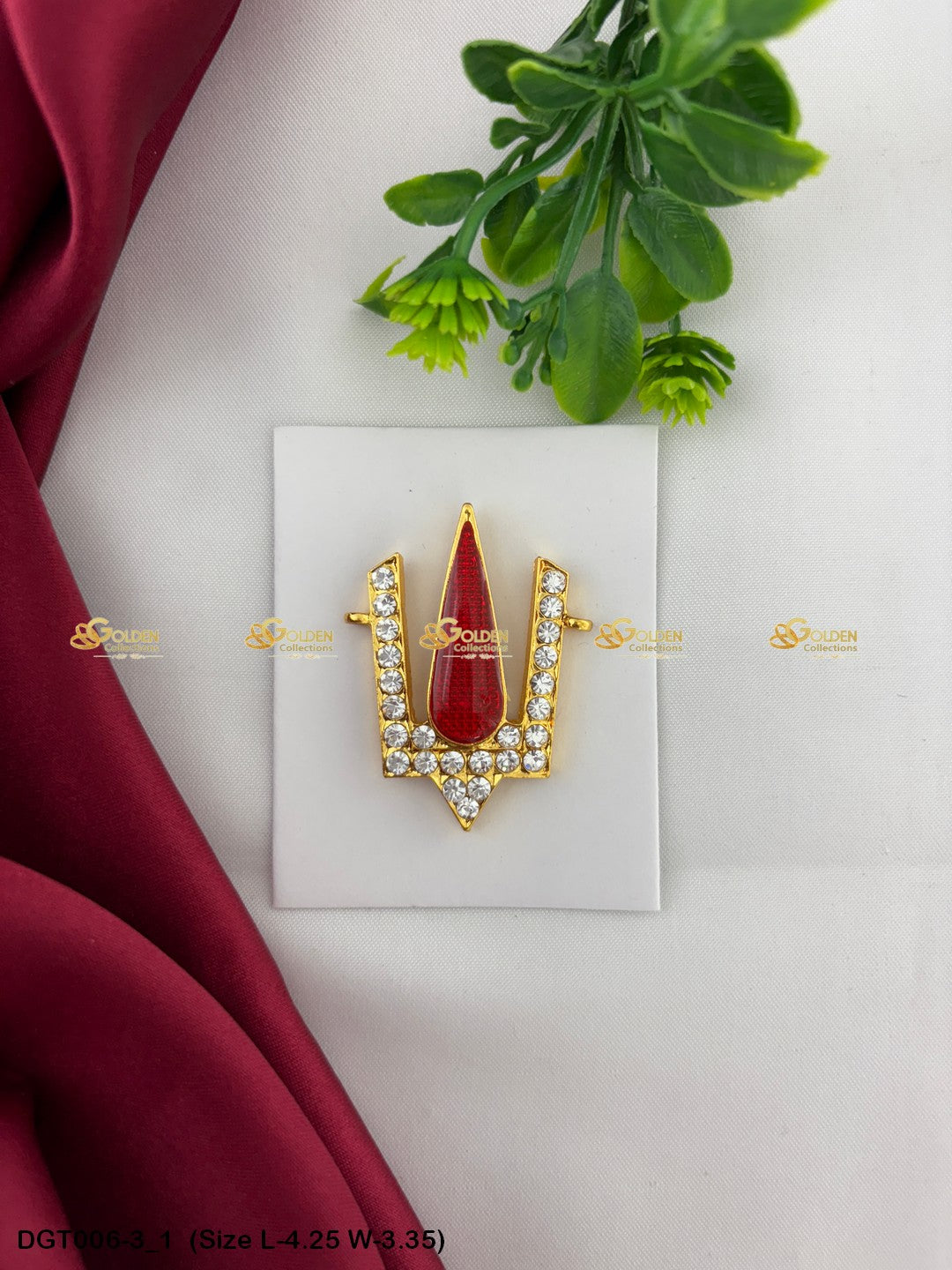 Balaji Vishnu Namam Thiruman Tilak with Stone Work DGT-006 Bindi / Tilak deity alankaram image 10