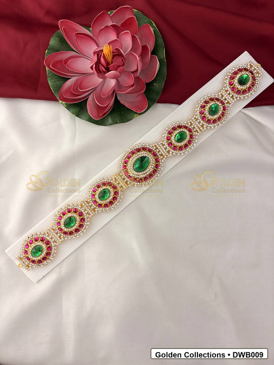 Measurement and scale view of Wide Deity Waist Belt Vaddanam for Idols for fit checking