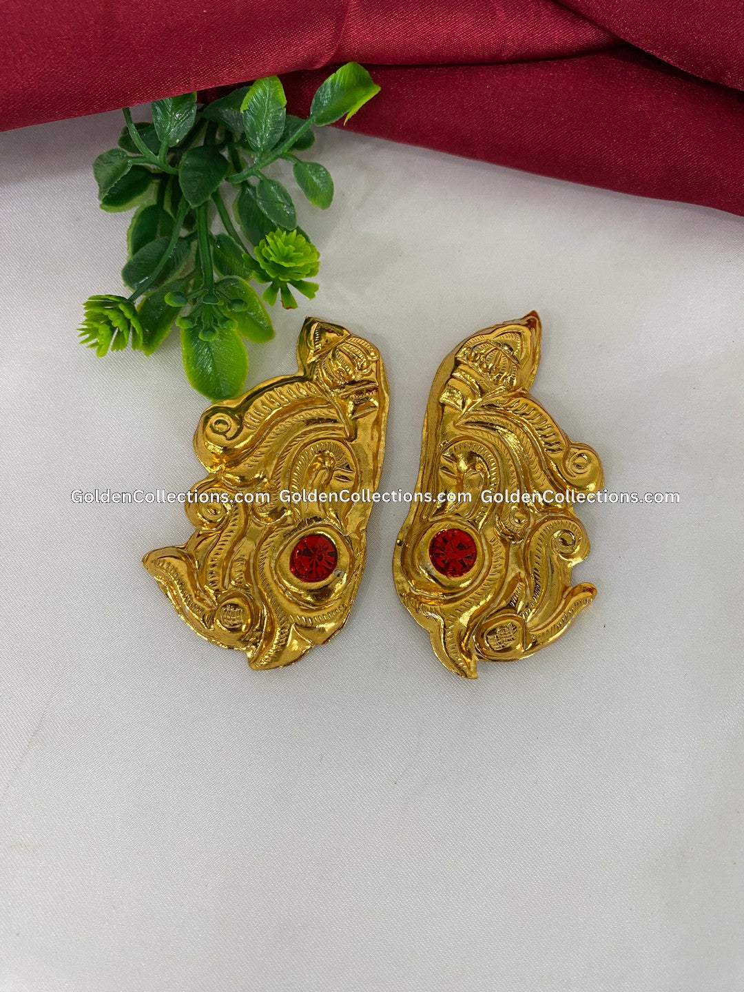 Amman Goddess Stone Earrings - Karna Pathakam - GoldenCollections DGE-004