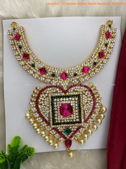 Amman Short Necklace: Divine Elegance Hindu God Jewellery- DSN-189
