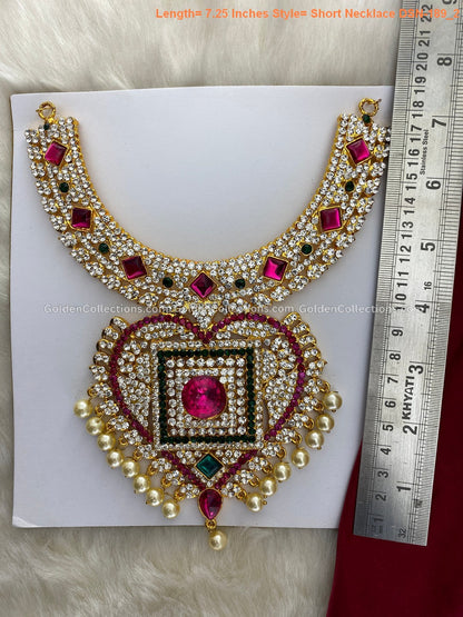 Amman Short Necklace: Divine Elegance Hindu God Jewellery- DSN-189 2