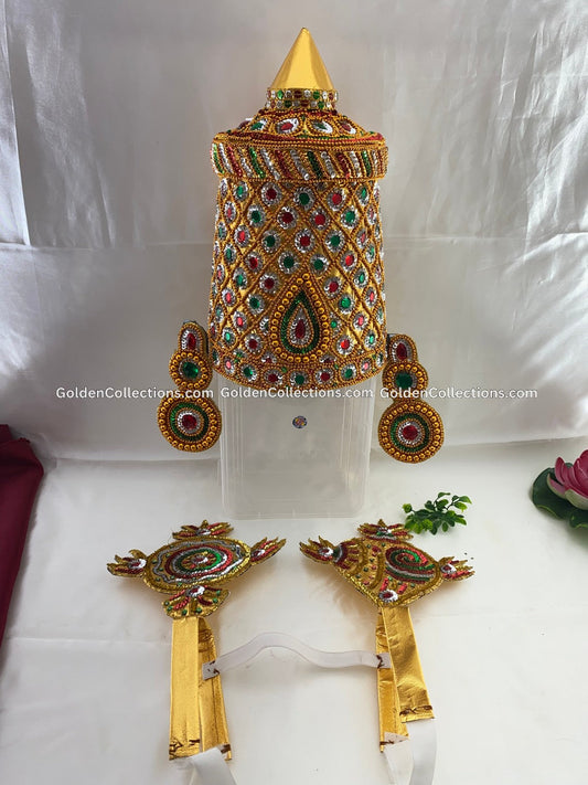 Balaji / Vishnu Stone Crown DGC253 deity crown image 1