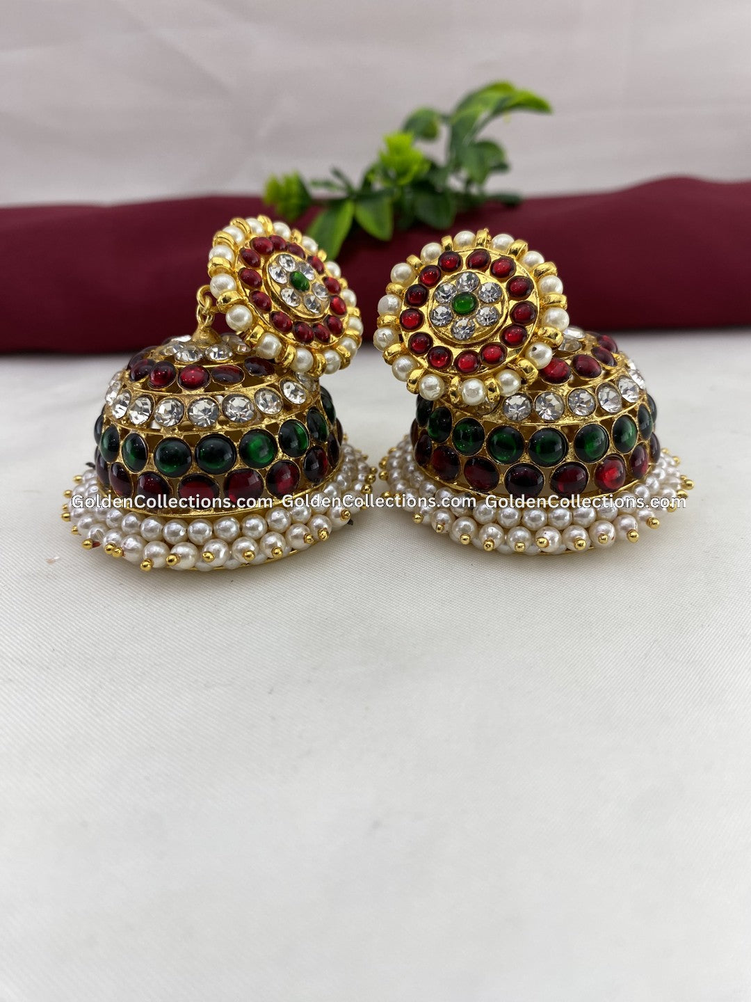 Bharatanatyam Earrings - GoldenCollections BJE-001 2