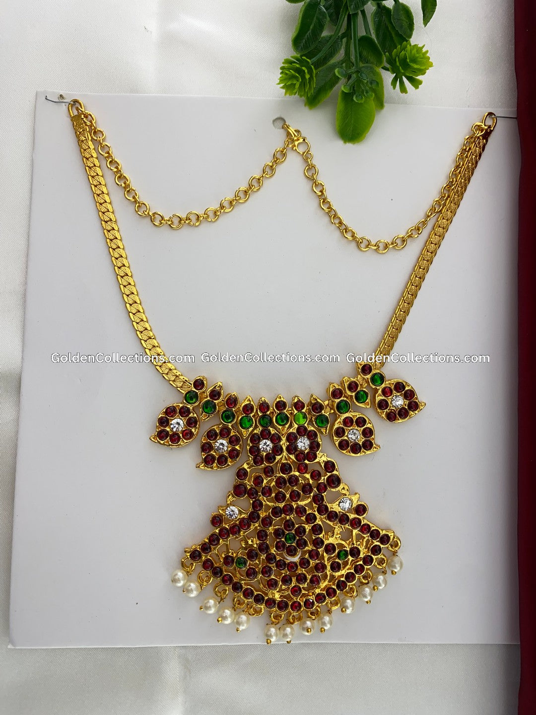 Bharatanatyam Kempu Short Haram - Classical Dance Jewelry BSN-034