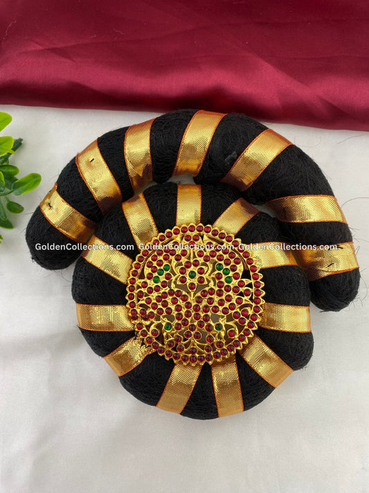 Bharatanatyam dance black thread for hair - GoldenCollections