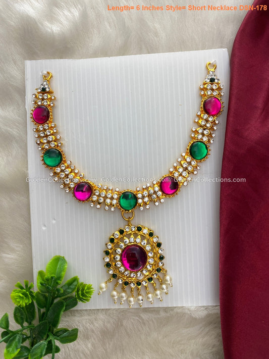 Buy Deity Jewellery Online - Goddess Lakshmi Short Haram - DSN-178