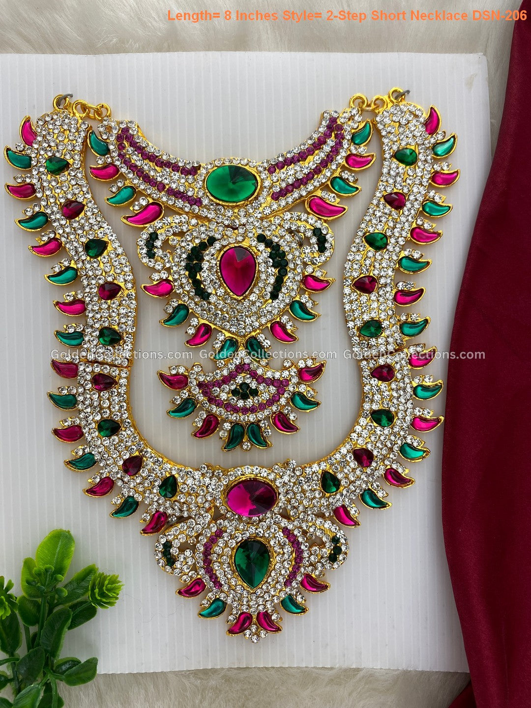 Buy Deity Ornaments Online - Goddess Lakshmi Short Haram - DSN-206