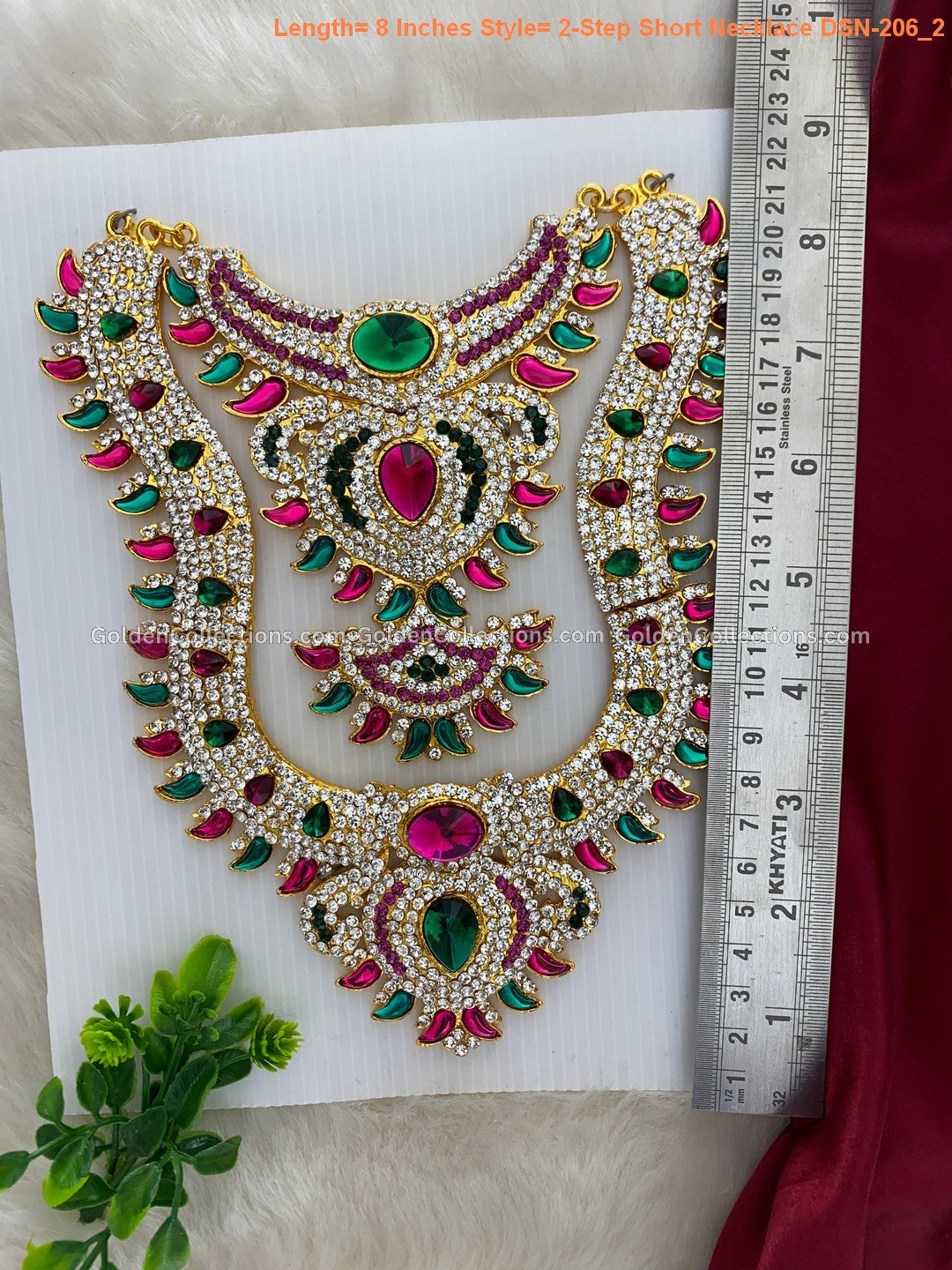 Buy Deity Ornaments Online - Goddess Lakshmi Short Haram - DSN-206 2