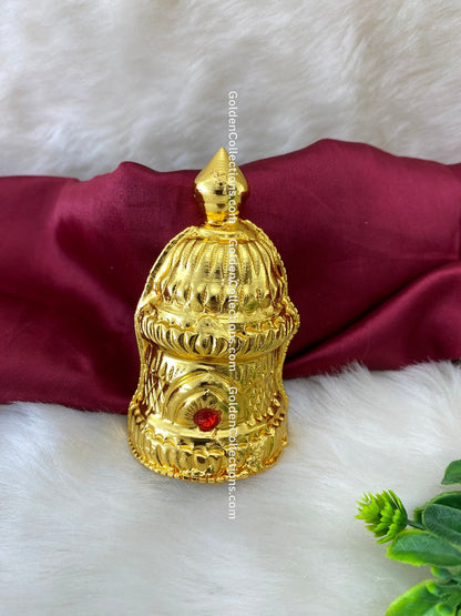 Celestial Gold Plated Diety Stone Crown Mukut - Shop Online - DGC-230