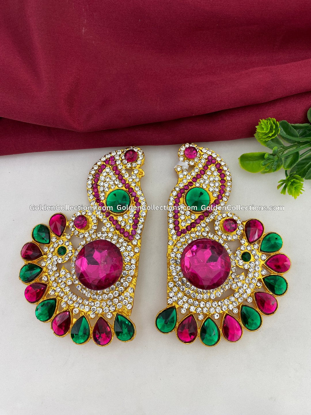 Classic Deity Earrings - Ornate Ear Ornaments - GoldenCollections DGE-059