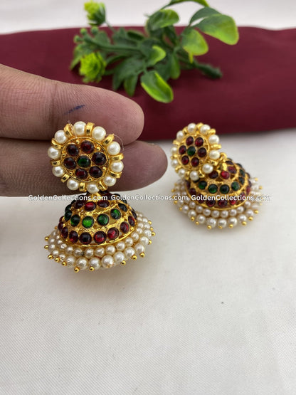 Classical Kempu Earrings - GoldenCollections BJE-012 2