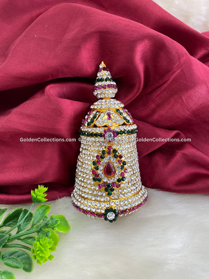 Deity Crown Kireedam for Hindu Goddess - GoldenCollections - DGC-0189
