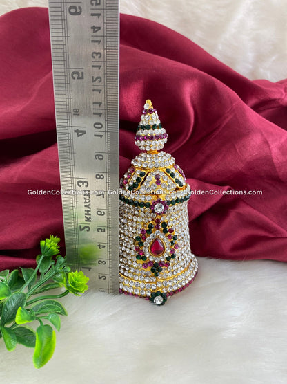 Deity Crown Kireedam for Hindu Goddess - GoldenCollections - DGC-0189 2