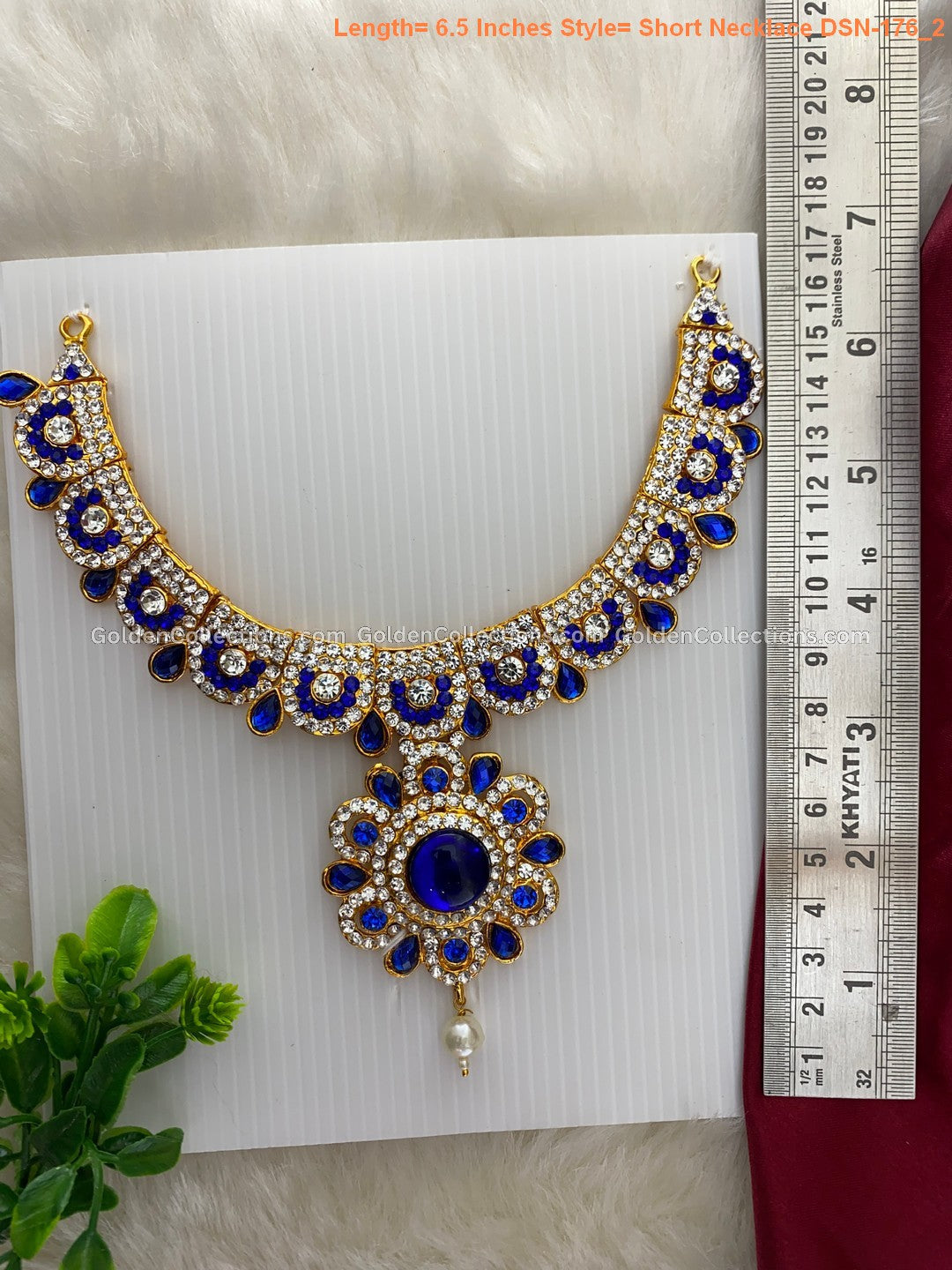 Deity Decorative Short Necklace - Hindu God Jewellery Set - DSN-176 2