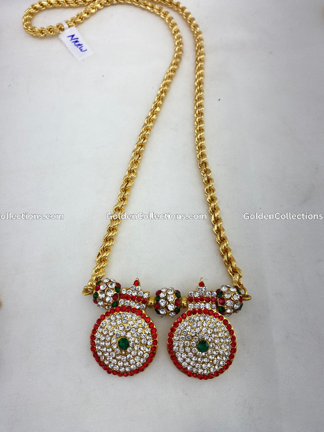 Deity Pustal Tadu Thali Chain with Stone Work GPT-008 Pustal Tadu deity alankaram image 1